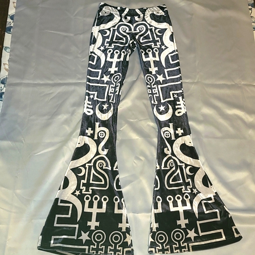 Killstar Spiritus Velvet Bell Bottoms S